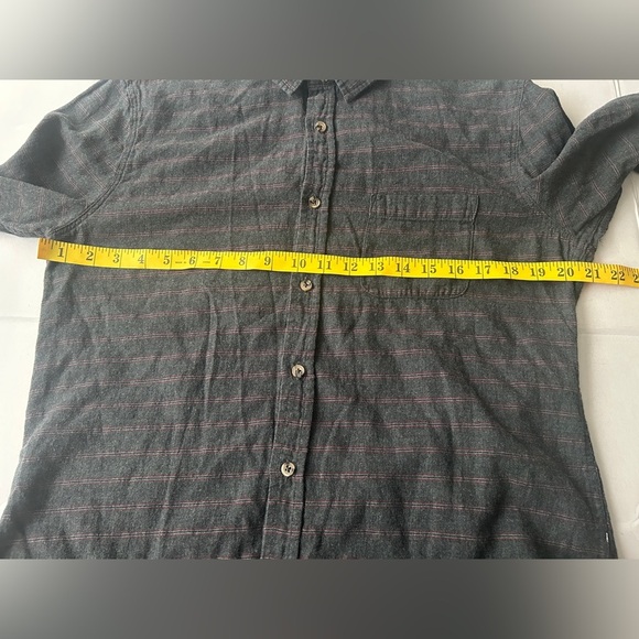 Marine Layer Mens Flannel Button Up Long Sleeve Shirt Sz M Grey Striped Pocket - Picture 5 of 6
